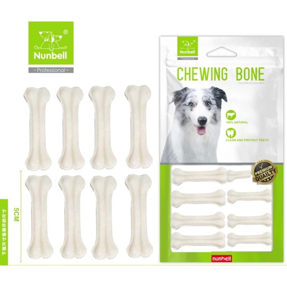 NUNBELL BEYAZ PRES KEMİK 5cm 8'li