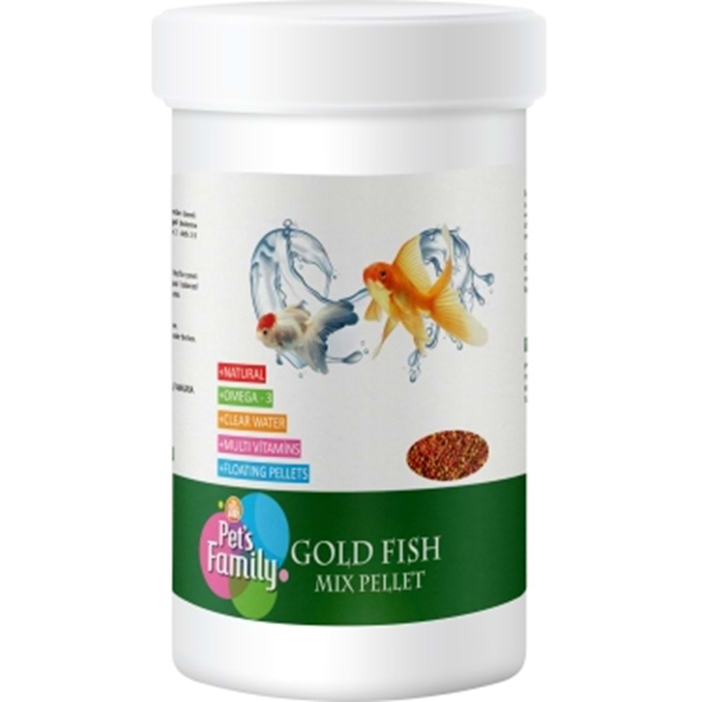 PETS FAMİLY GOLD FISH MIX PELLET 250 ML/90 G