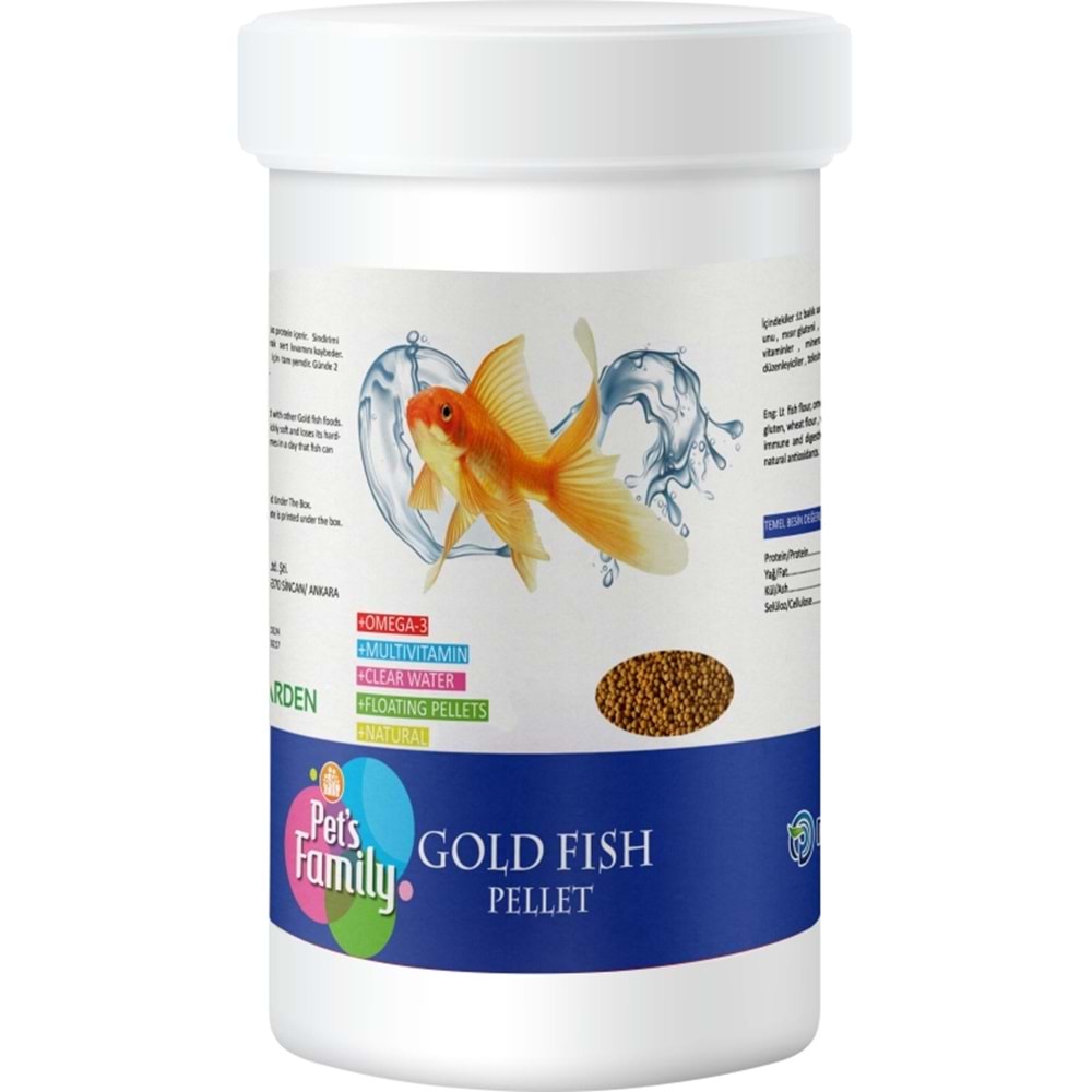 PETS FAMİLY GOLD FİSH PELLET 250ML/90g