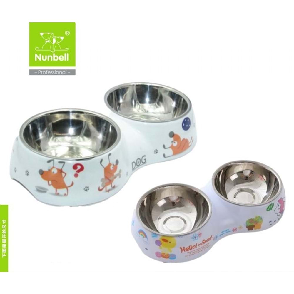 NUNBELL MELAMİN ÇELİK MAMA KABI M BOY