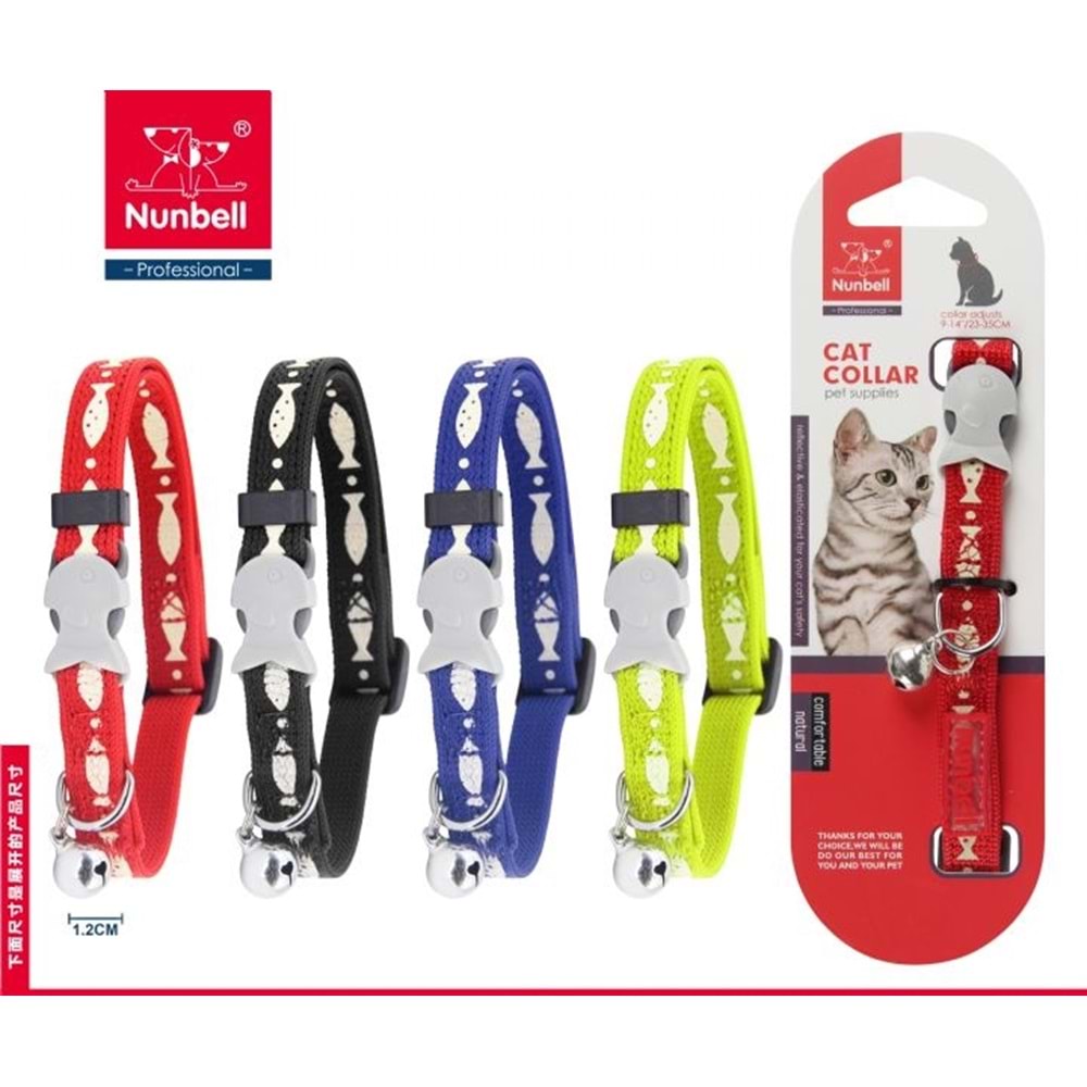 Nunbell Kedi Boyun Tasması Balık Desenli 435-3406