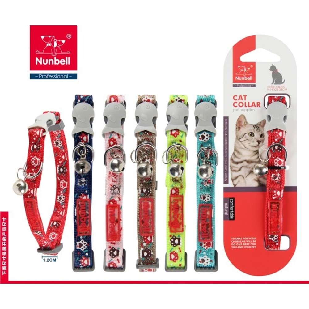 Nunbell Kedi Boyun Tasması Pati Desenli 435-3407