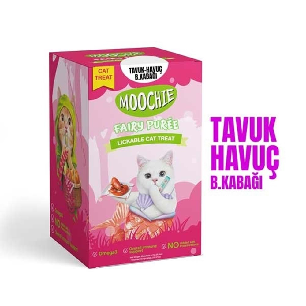 Moochie Sıvı Kedi Ödül.Tavuk Havuç Balkabağı 30*15 gr