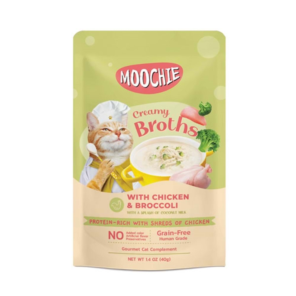 Moochie Çorba Kedi Ödülü Tavuk-Brokoli 40 Gr