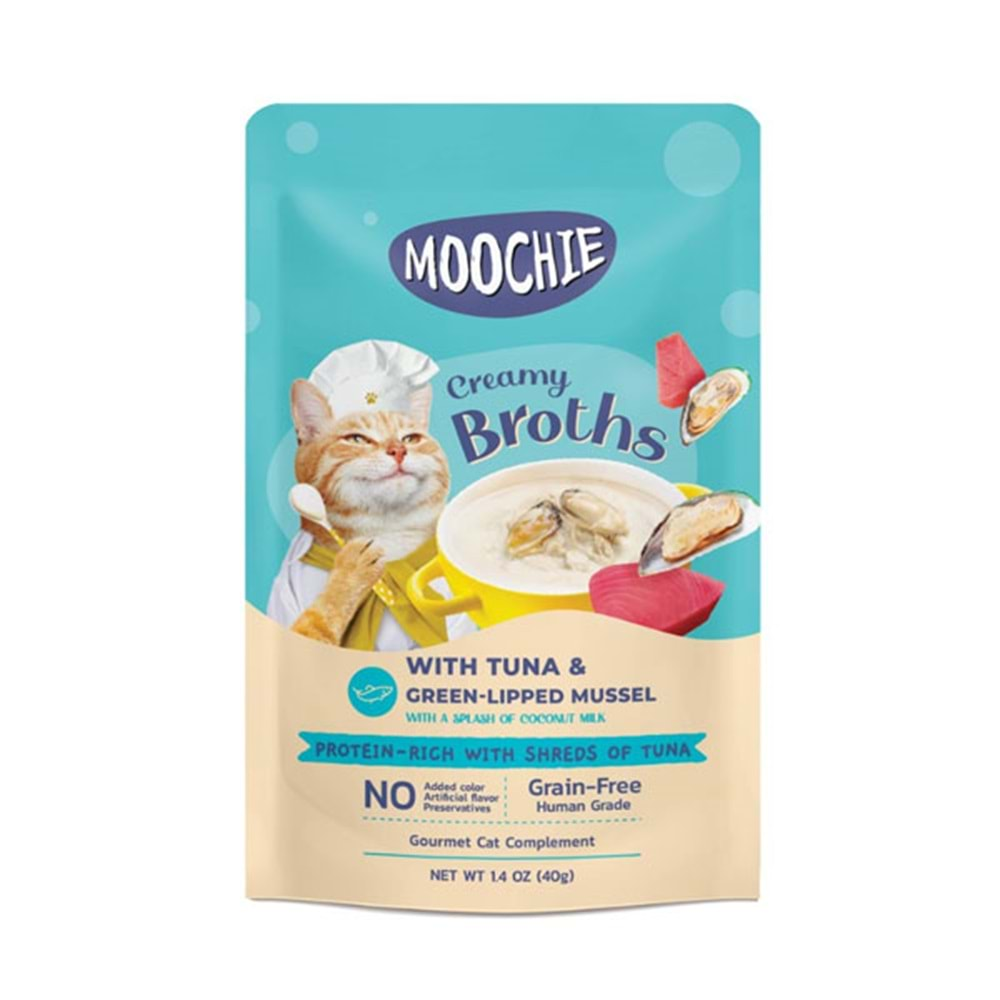 Moochie Çorba Kedi Öd. Ton-Yeşil Dud.Midye 40 Gr