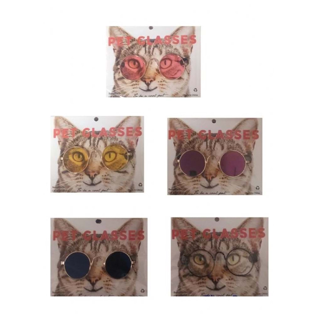 Kedi Köpek Gözlük +Gözlük İpi Hediyeli