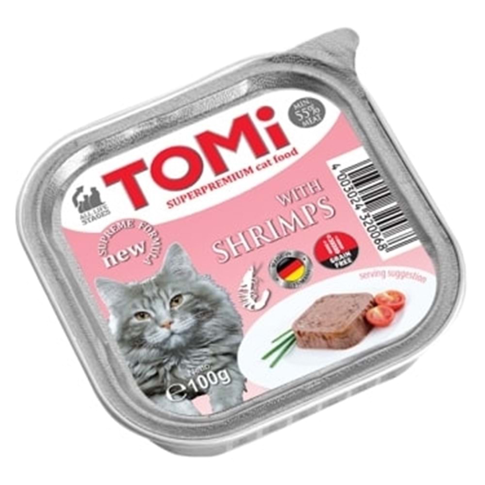 Tomi KEDİ KARİDESLİ ALÜMİNYUM YAŞ MAMA 100GR (PATE)