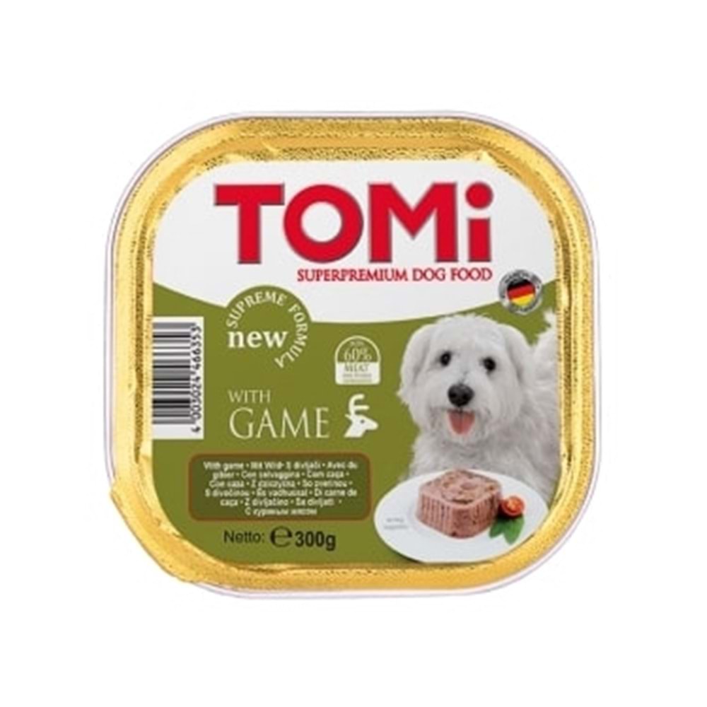 Tomi KÖPEK YABAN HAYVANLI PATE ALÜMİNYUM YAŞ MAMA 300GR (PATE)
