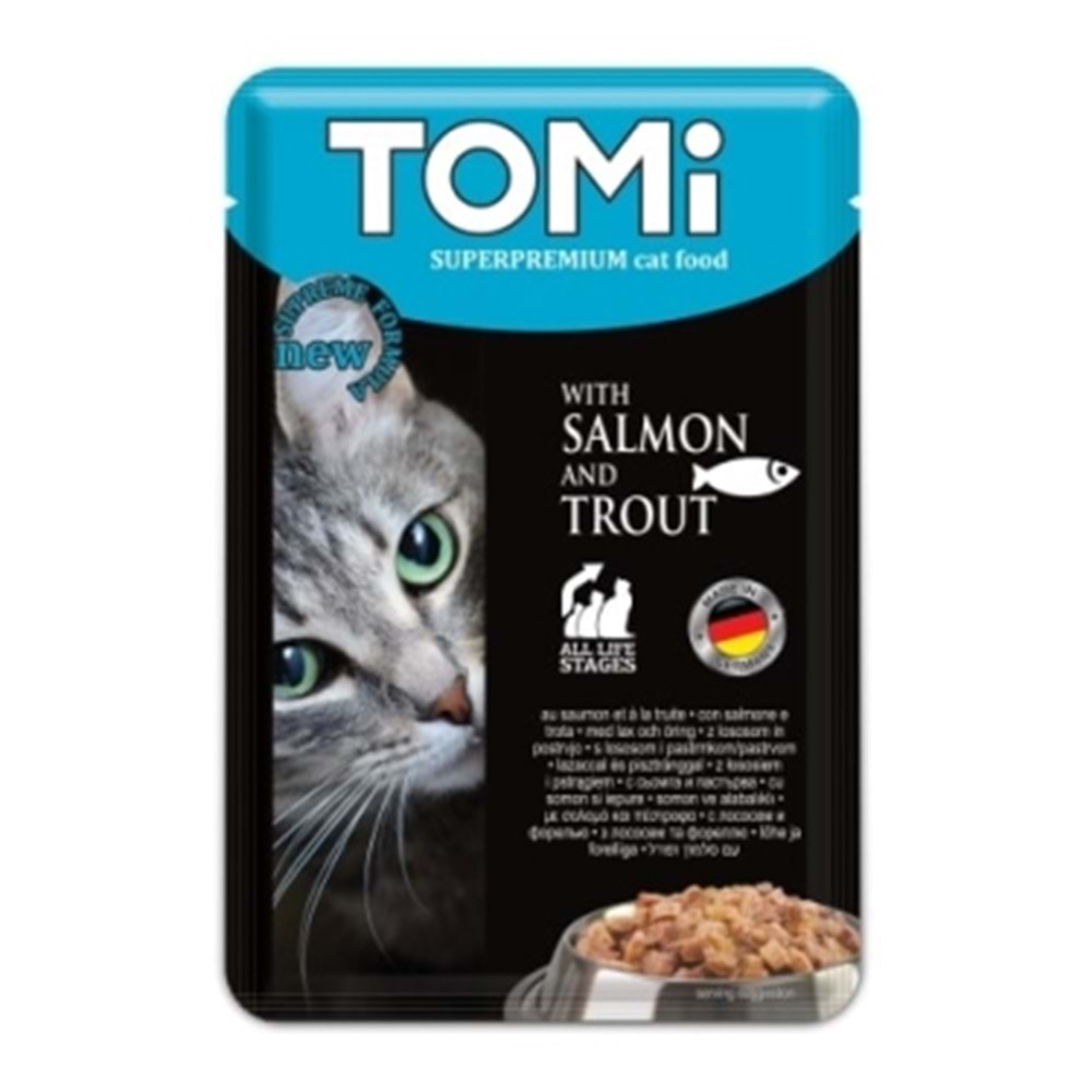 Tomi KEDİ SOMON & ALABALIK POUCH MAMA 100GR