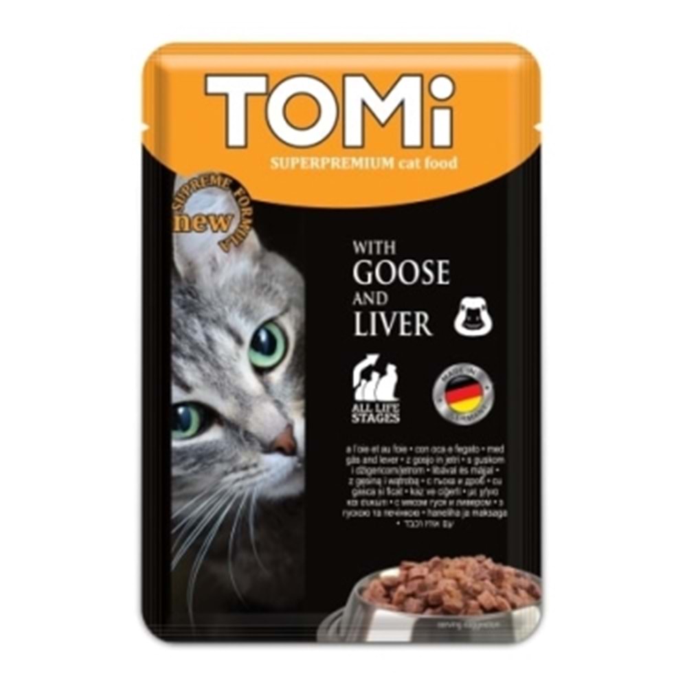 Tomi KEDİ KAZ & CİĞER POUCH MAMA 100GR