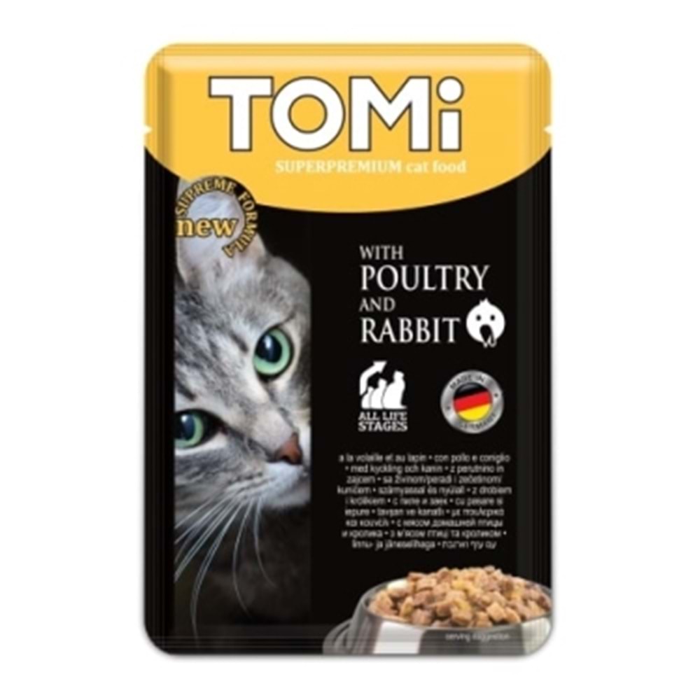 Tomi KEDİ KÜMES HAYVANI & TAVŞAN POUCH MAMA 100GR
