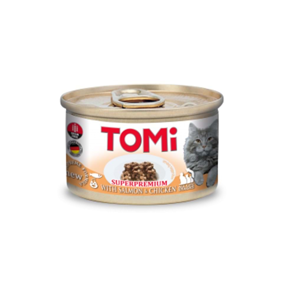 TOMİ KEDİ SOMONLU TAVUKLU YAŞ MAMA 85G