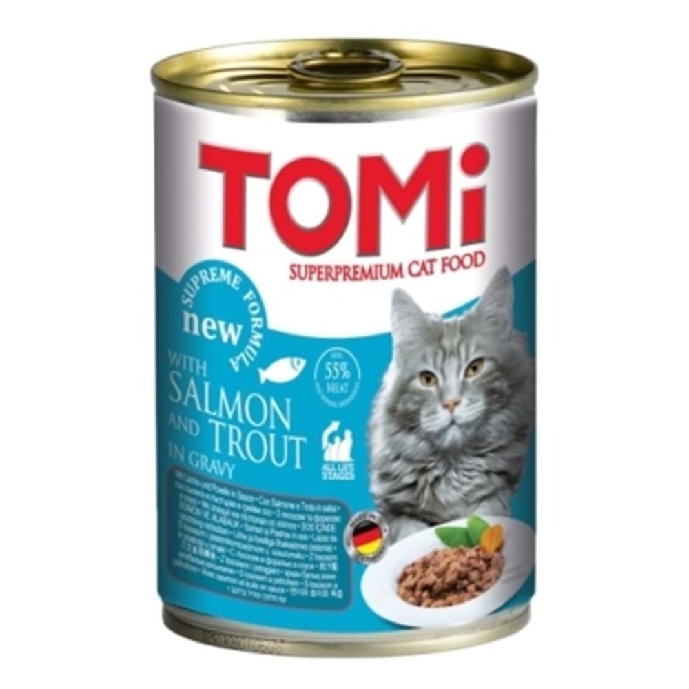 TOMİ KEDİ SOMONLU ALABALIKLI YAŞ MAMA 400G