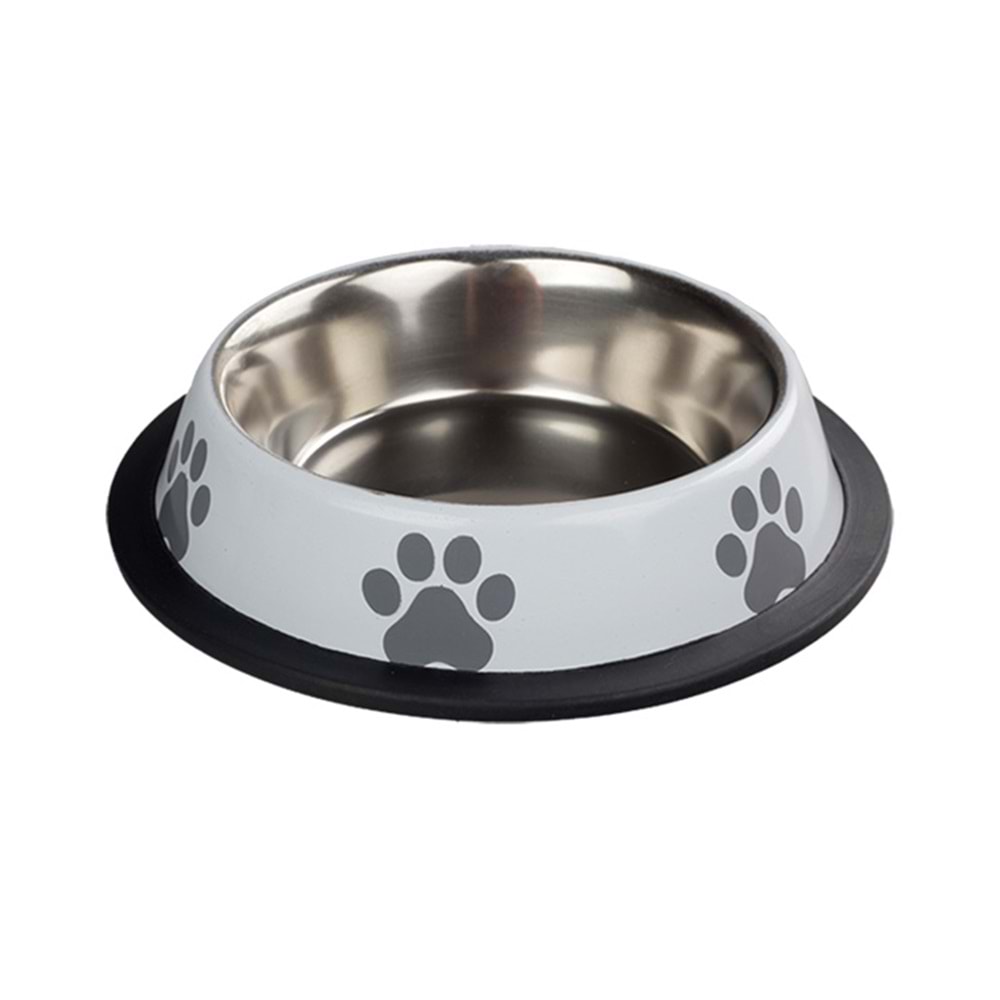Fancy Paws Pati Baskılı Beyaz Ç.Mama Kabı-16 Oz- 15.5cm