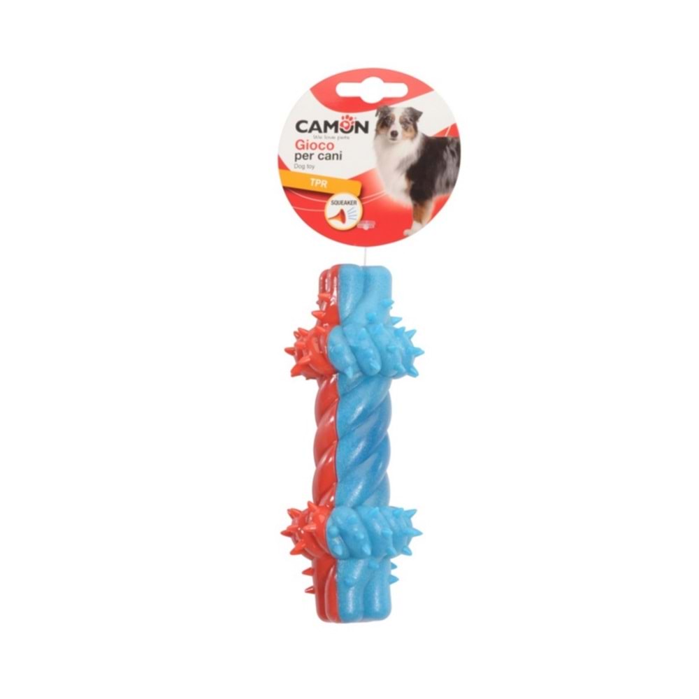 Dog Toy - Braided Tpr Dumbbell With Squeaker, Approx. 16Cm