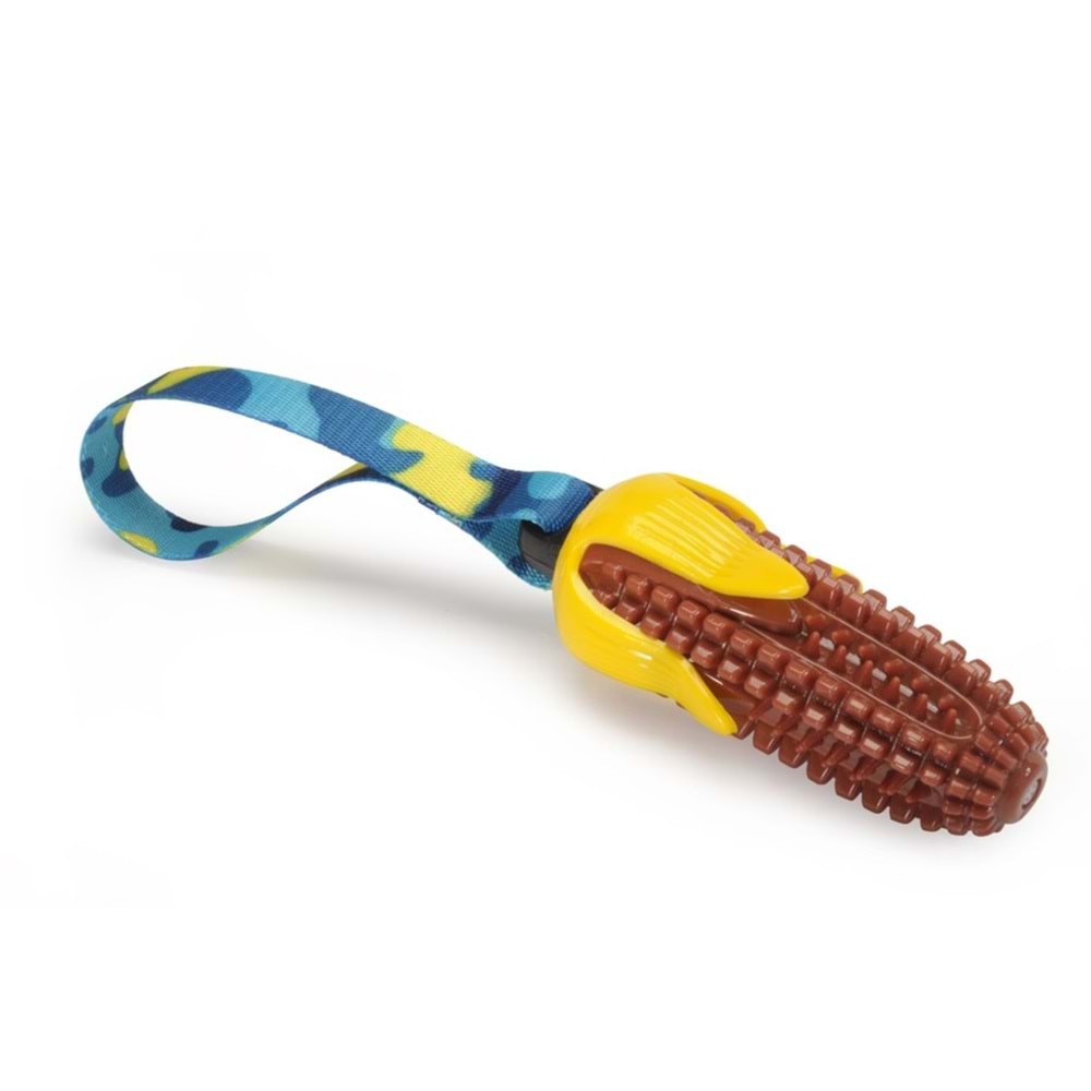 Dog toy - TPR cob w/squeaker and handle, approx. 30cm