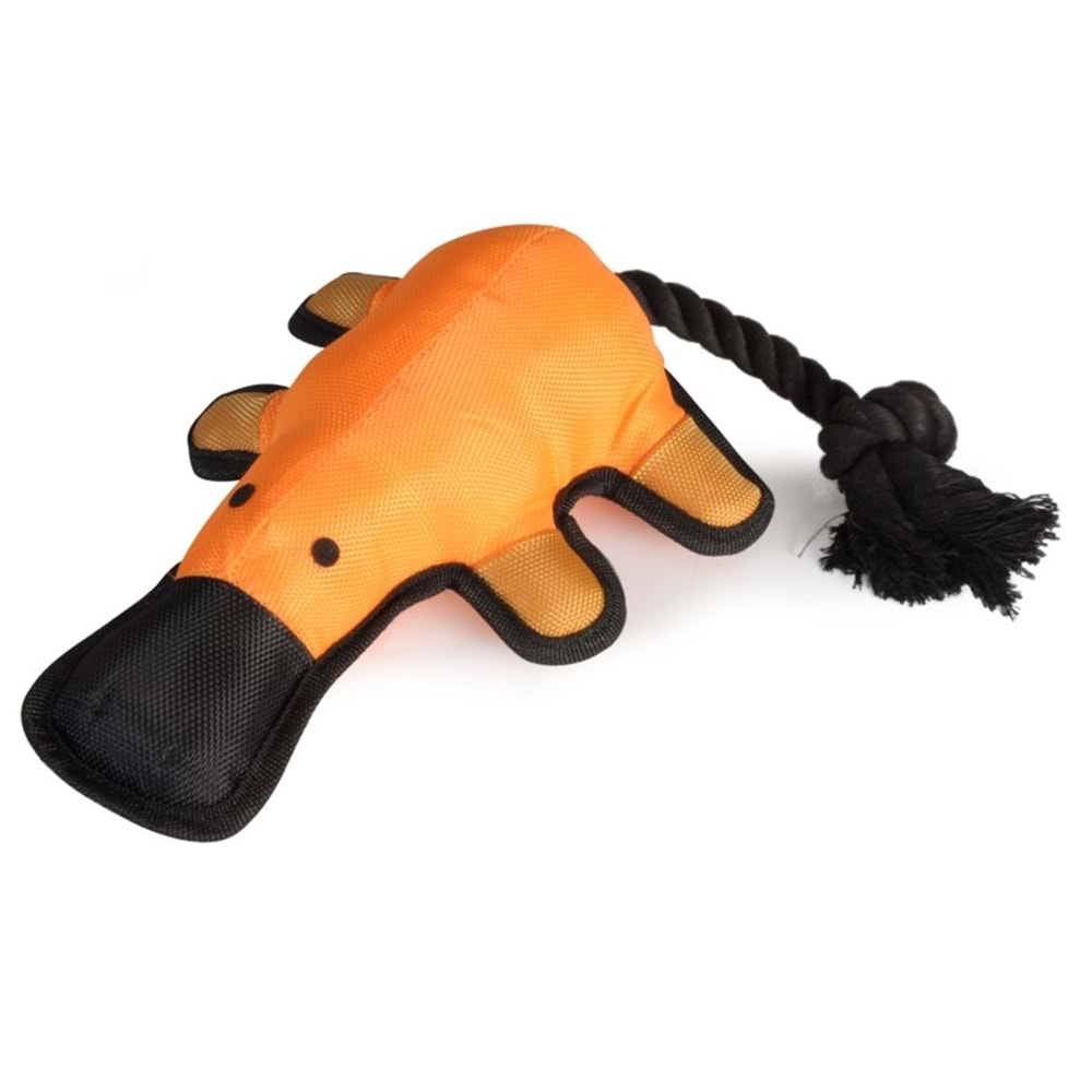 Dog toy - Nylon duck with squeaker and rope - 38cm