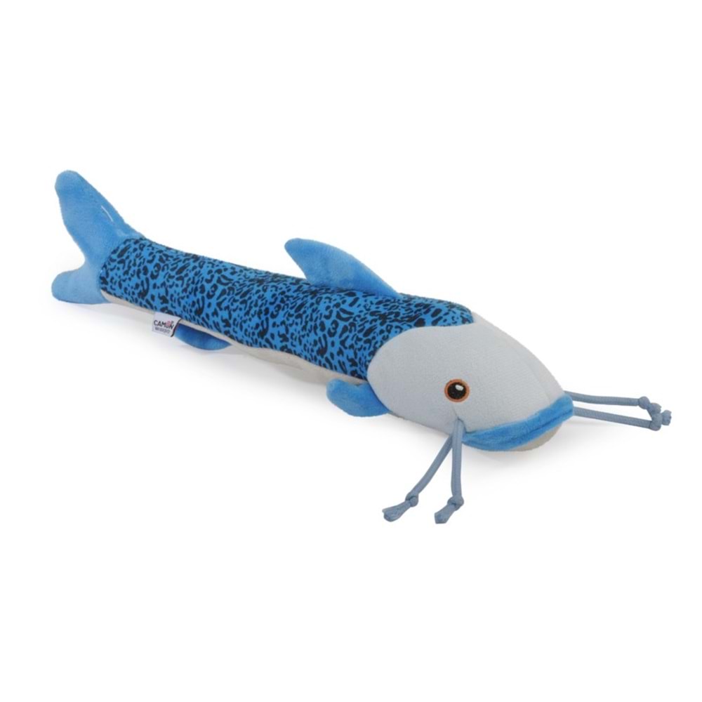 Dog toy - polyester fish with squeaker and rustle, 36cm