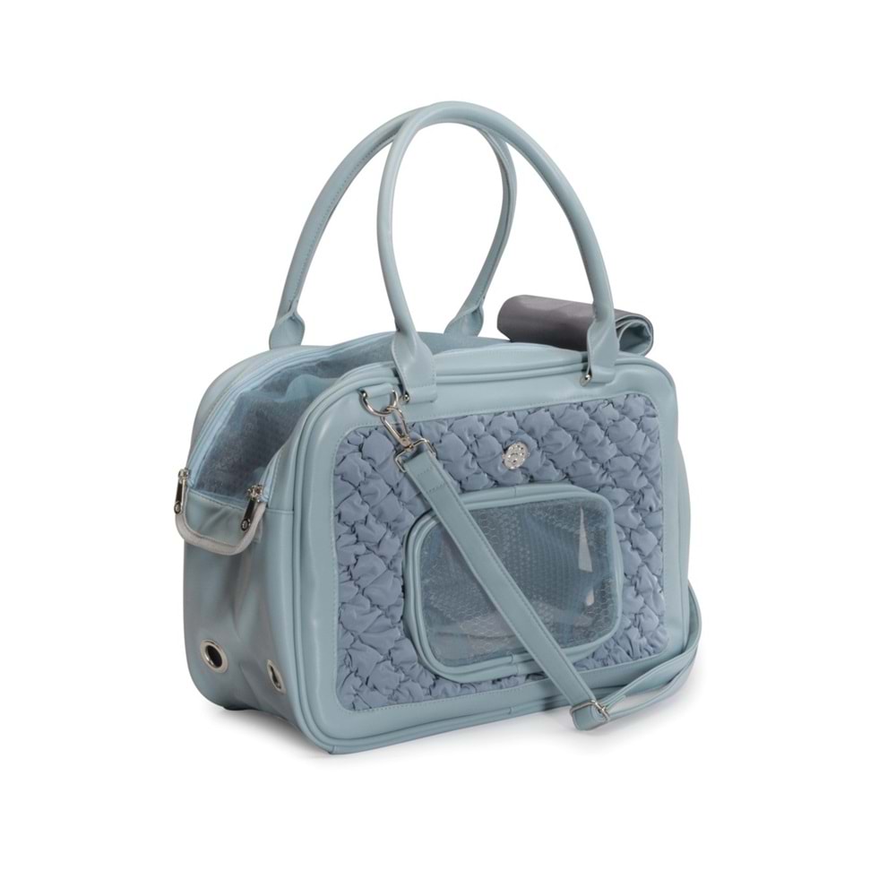 BORSA-Trasportino in PU c/maniglie - Colore Carta da Zucchero - 41x30x19cm