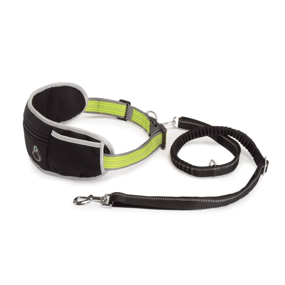 WALKY Running Belt, with adjustable belt 38mm x 80/140cm + adjustable leash 25mm x120/150cm