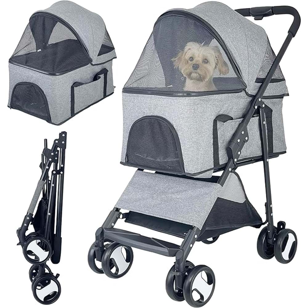 KEDİ & KÖPEK TAŞIMA ARABASI DTC802-GRAY