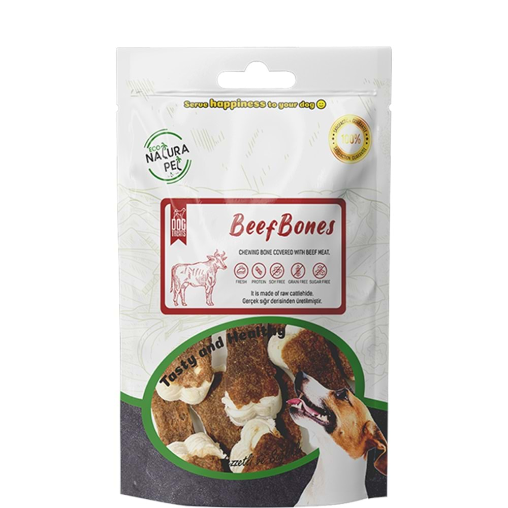 Eco Natura Pet Beef Bones - Biftek Kaplı Pres Kemik Köpek Ödülü 105 Gr