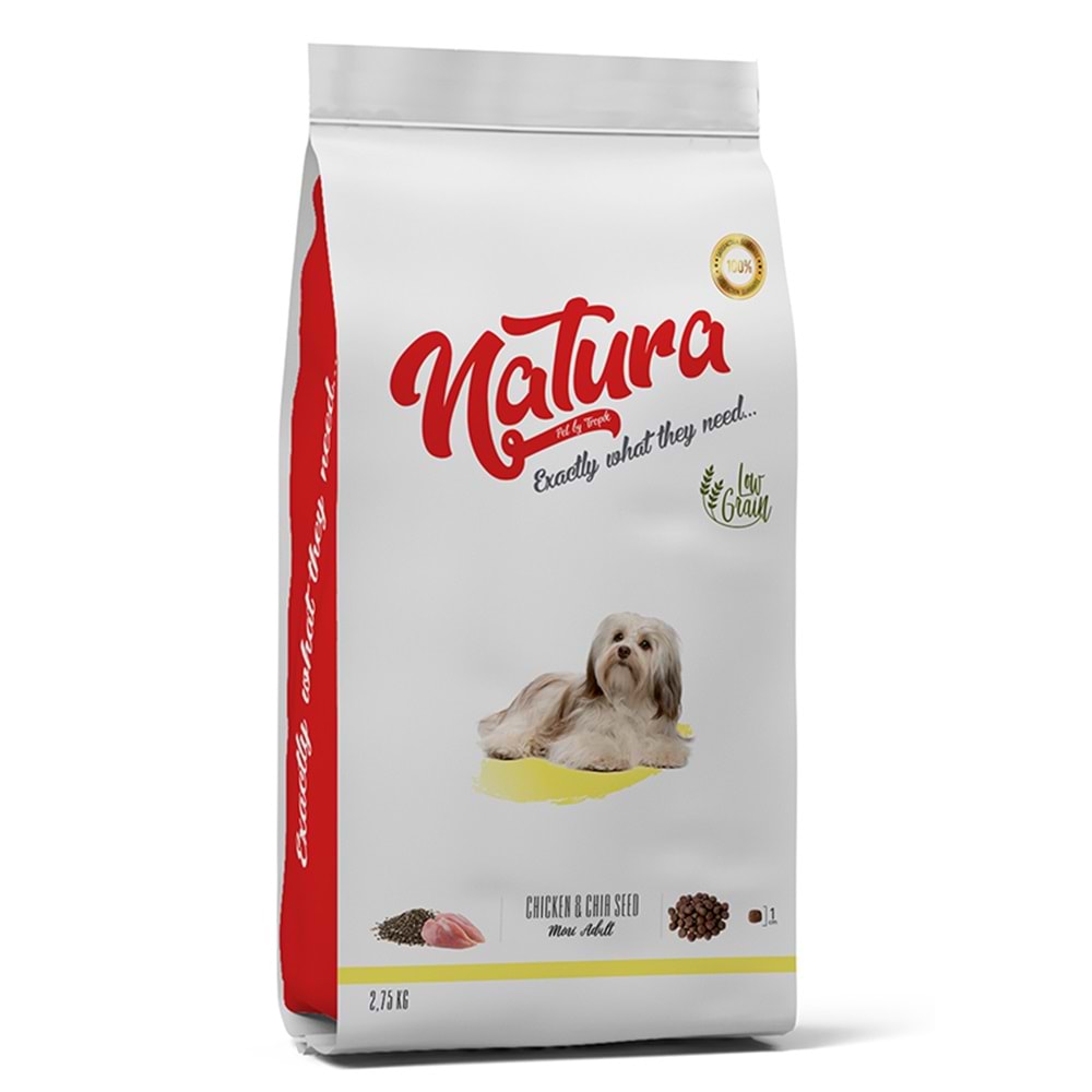 Natura Low Grain Mini Adult Dog Food with Chicken & Chia Seed 2,75kg