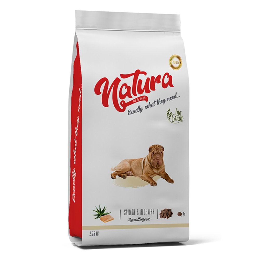 Natura Low Grain Hypoallergenic M/L Adult Dog with Salmon & AloeVera 2,75Kg