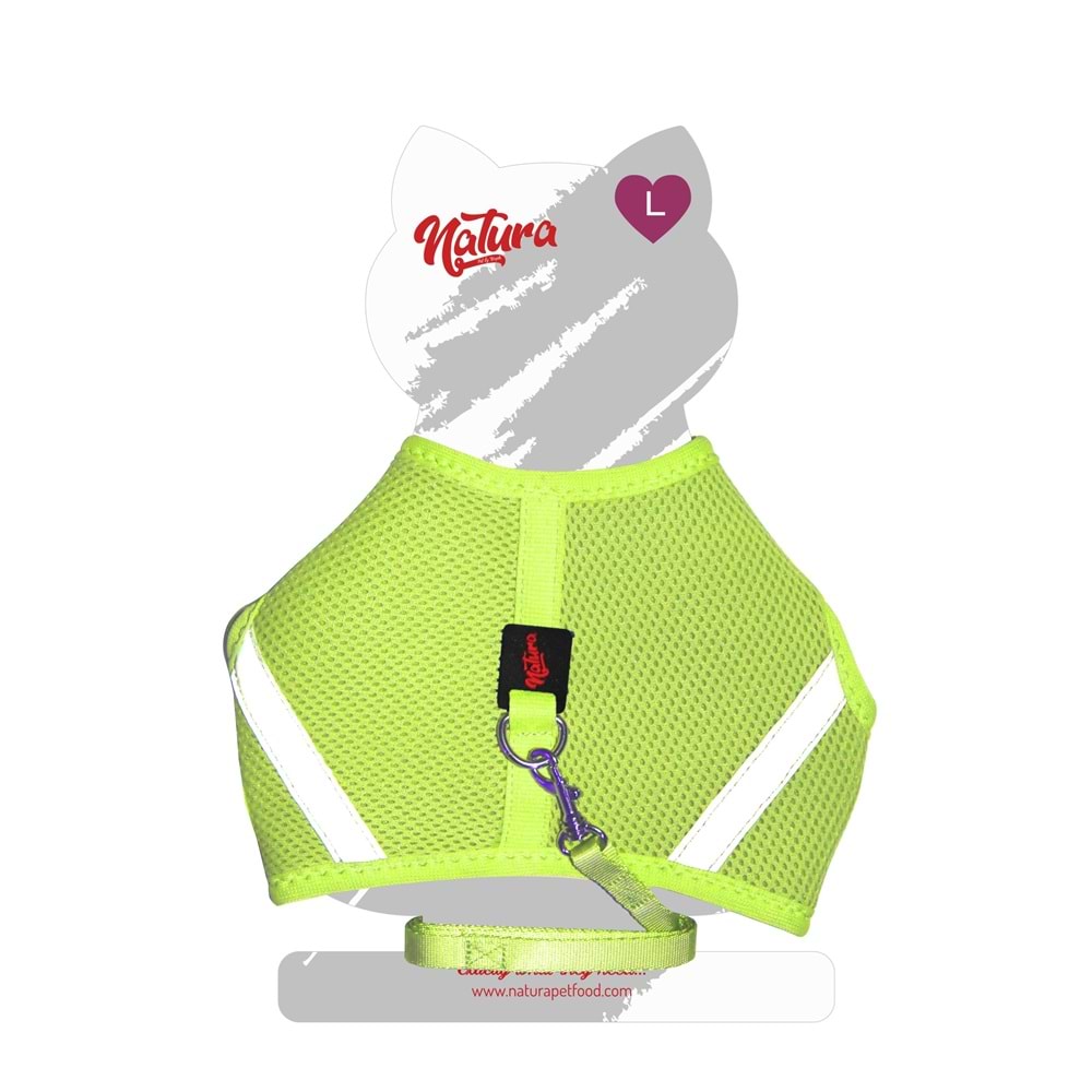 Natura Air Net Kedi Bel Tasması - Neon Lime L