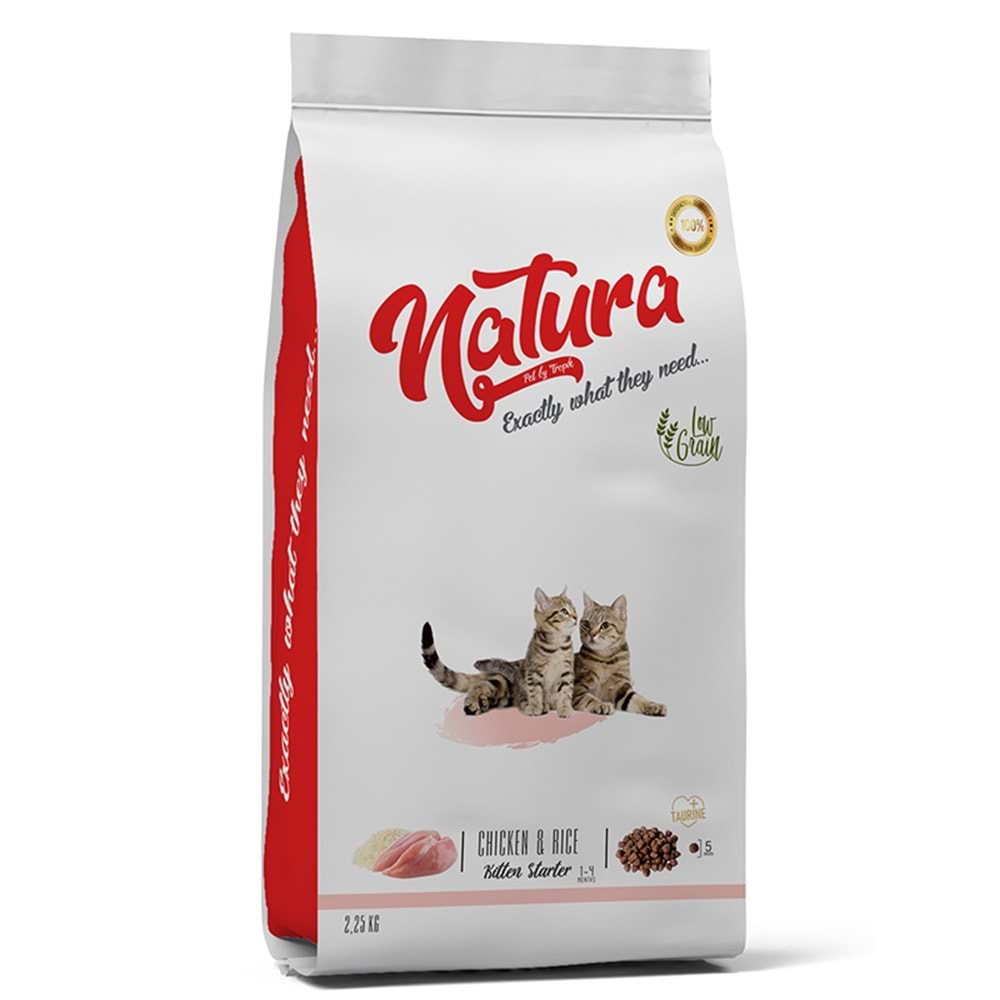 Natura Low Grain Kitten Starter Food with Chicken & Grape 2kg