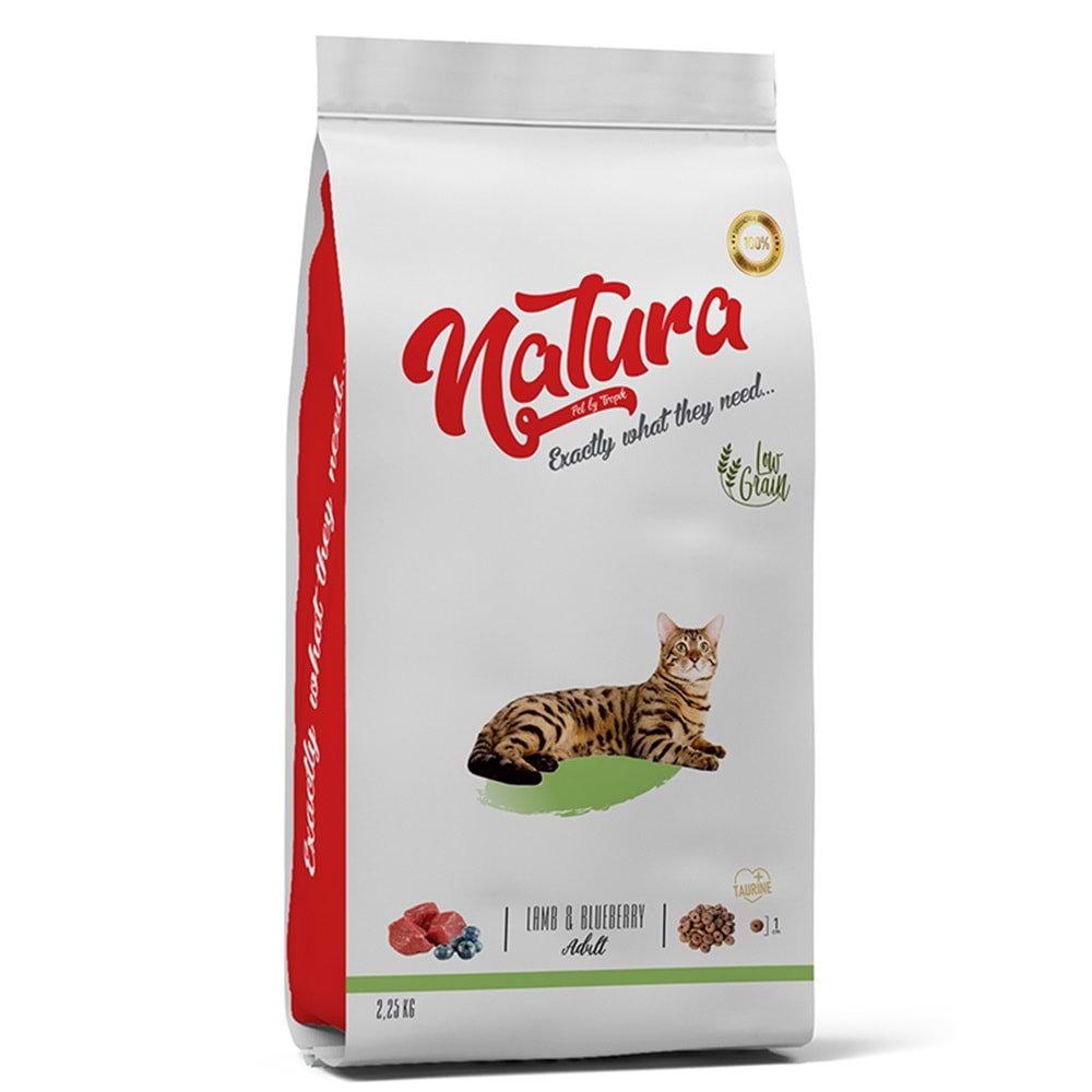 Natura Low Grain Adult Cat Food with Lamb & Blueberry 2,25kg
