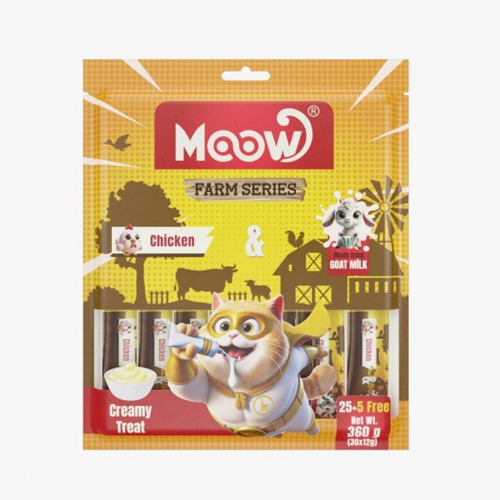 MOOW TAVUKLU KEÇI SÜTLÜ 12GR X 30'LU KEDI KREMA ÖDÜLÜ