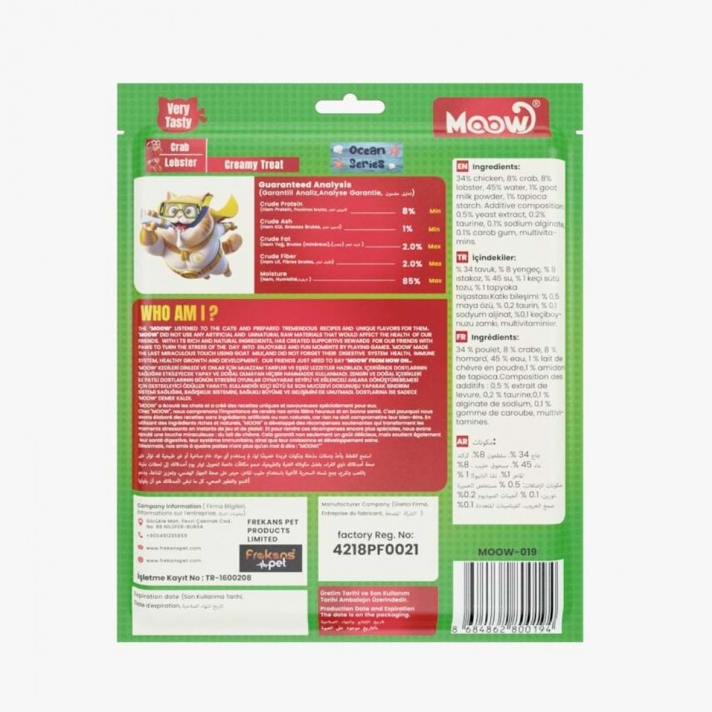 Moow Yengeçlı&Istakozlu Keçı Sütlü 12Gr X 30'Lu Kedı Krema Ödülü