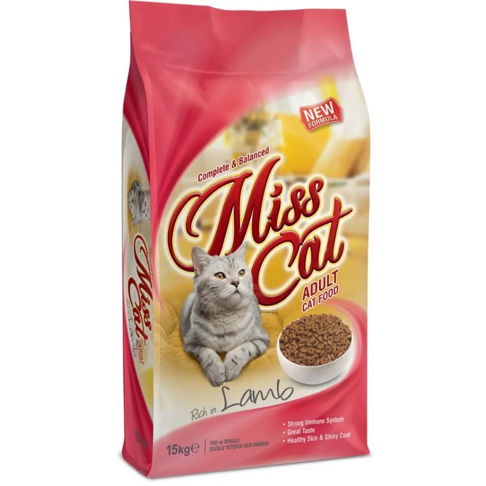 MİSSCAT KUZU ETLİ&PİRİNÇ KEDİ MAMA15 KG