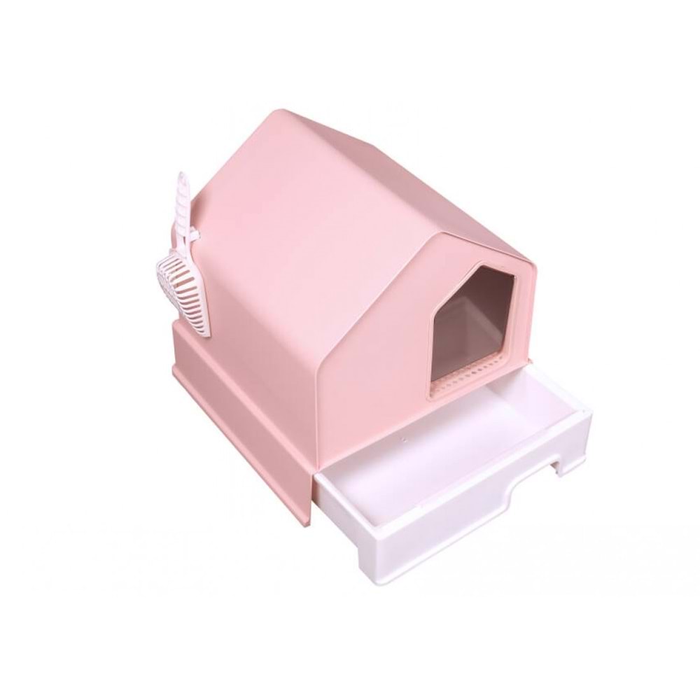 JCS KEDİ TUVALETİ EV ŞEKLİNDE PEDALLI 46*46*44