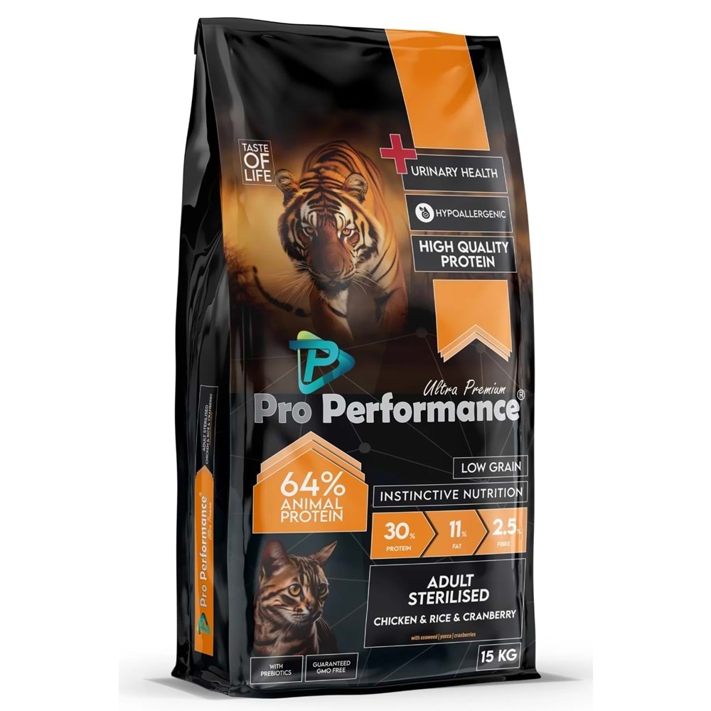 Pro Performance Adult Cat Sterilised Urinary Chicken & Rice 15 Kg
