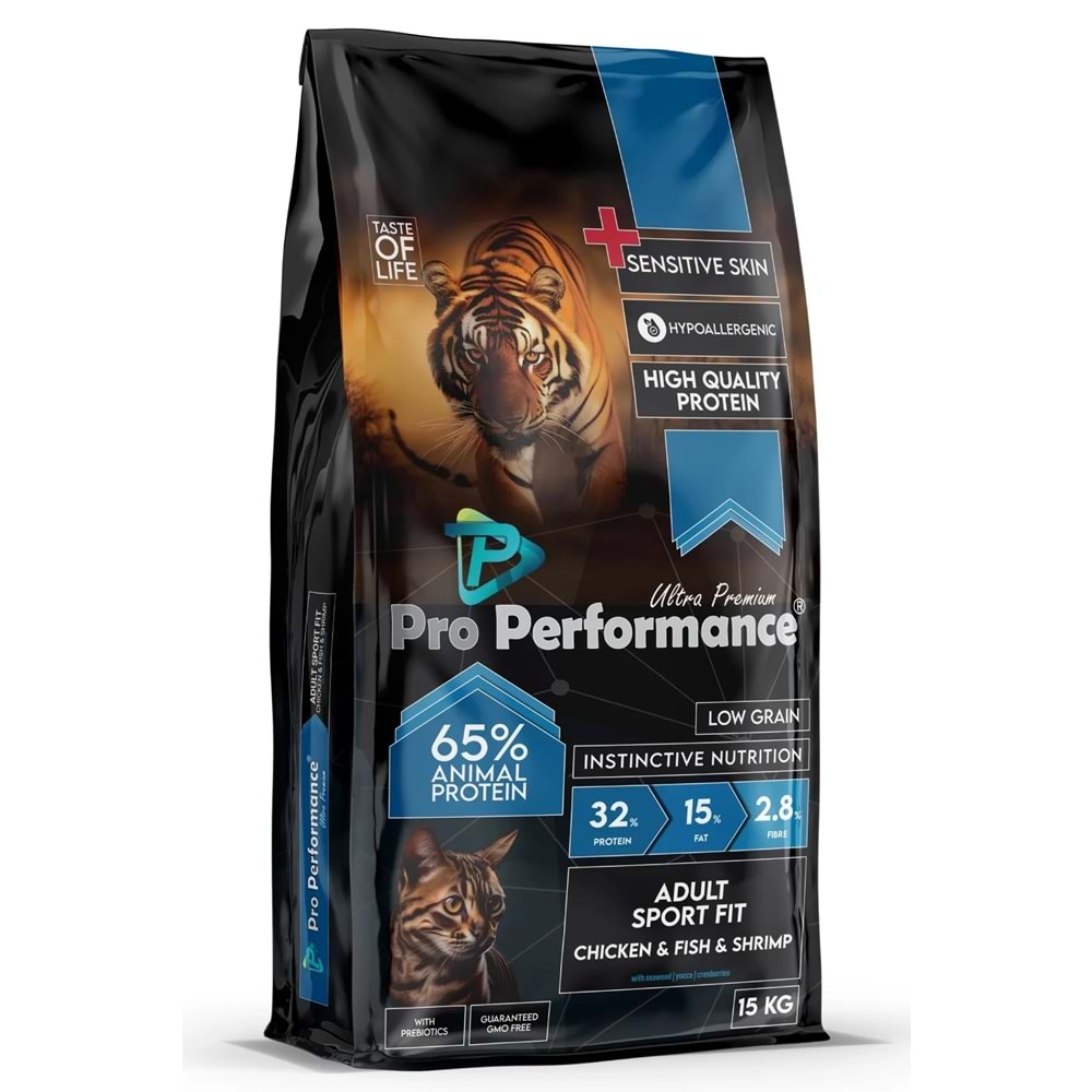 Pro Performance Adult Cat Sport Fit Chicken & Salmon & Shrimps & Cranberry 15 Kg