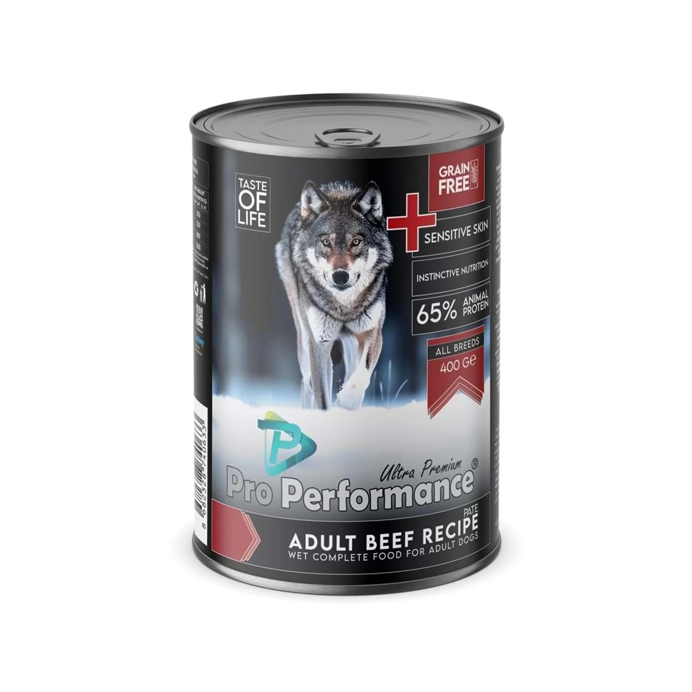 PRO PERFORMENCE ADULT DOG BEEF 400GR*24