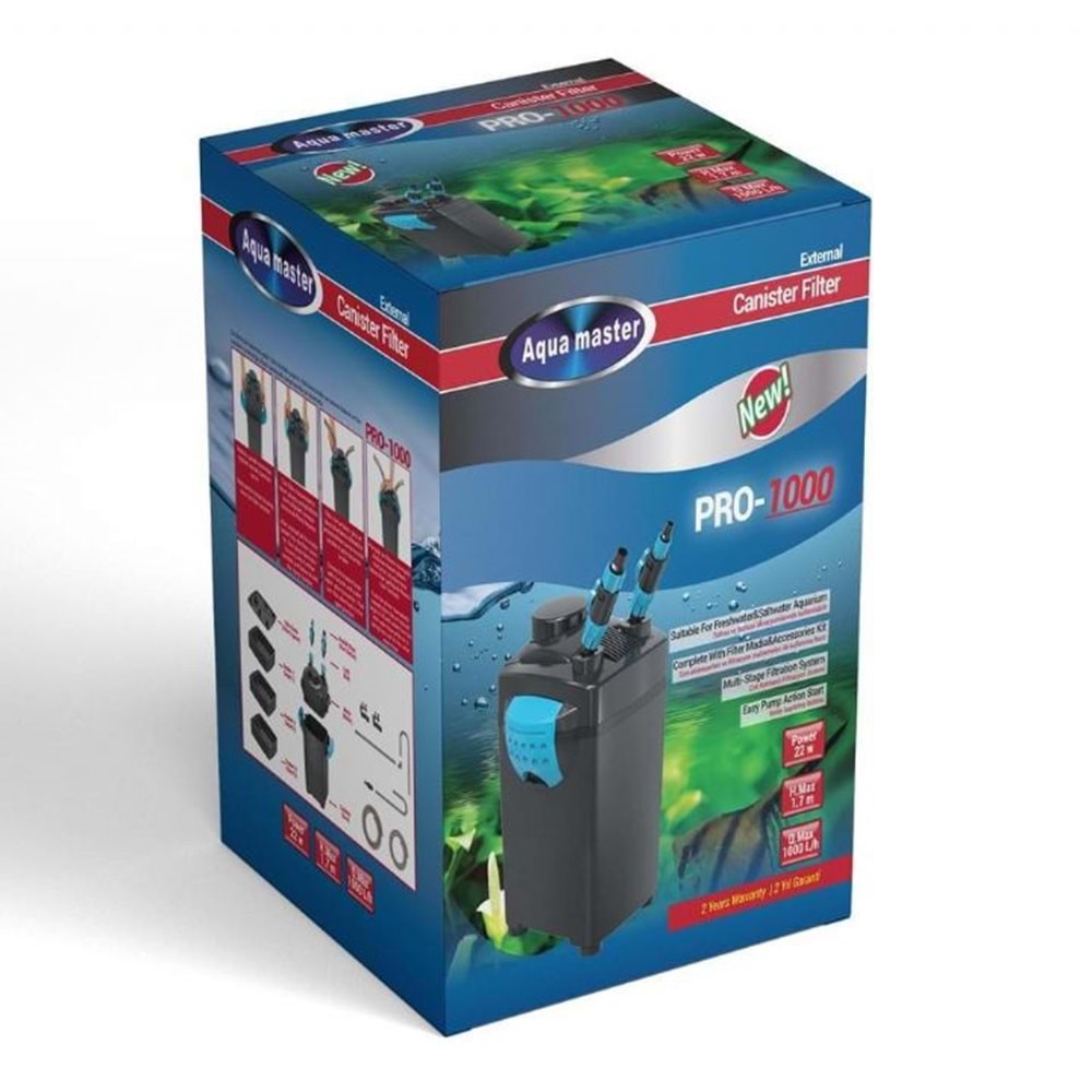 Pro1000 Aqua Master Dış Filitre 3 Sepet 1000L/H Exp-1000