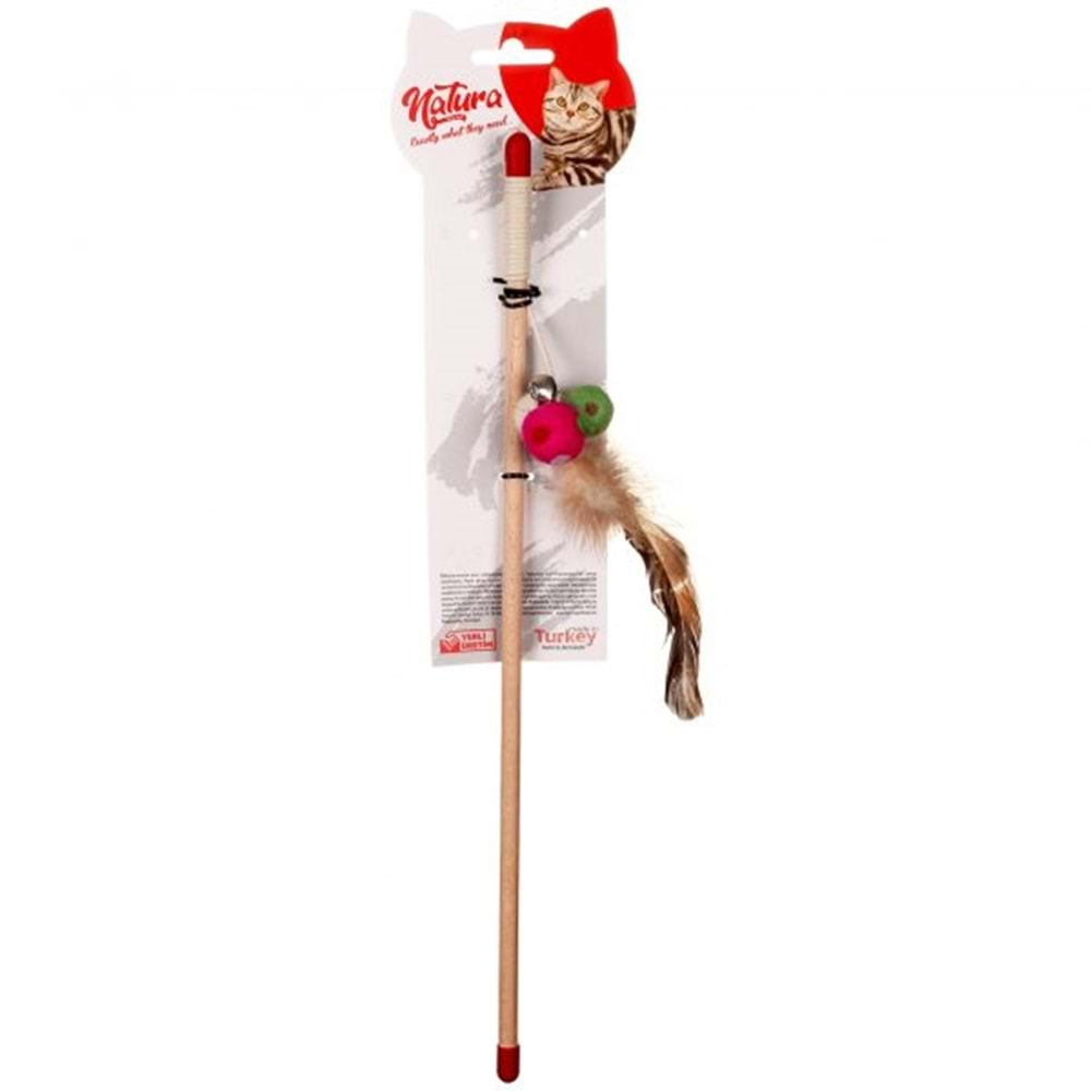 Natura Üçlü Mini Toplu Kedi Olta Oyuncak 40 cm PTC-035