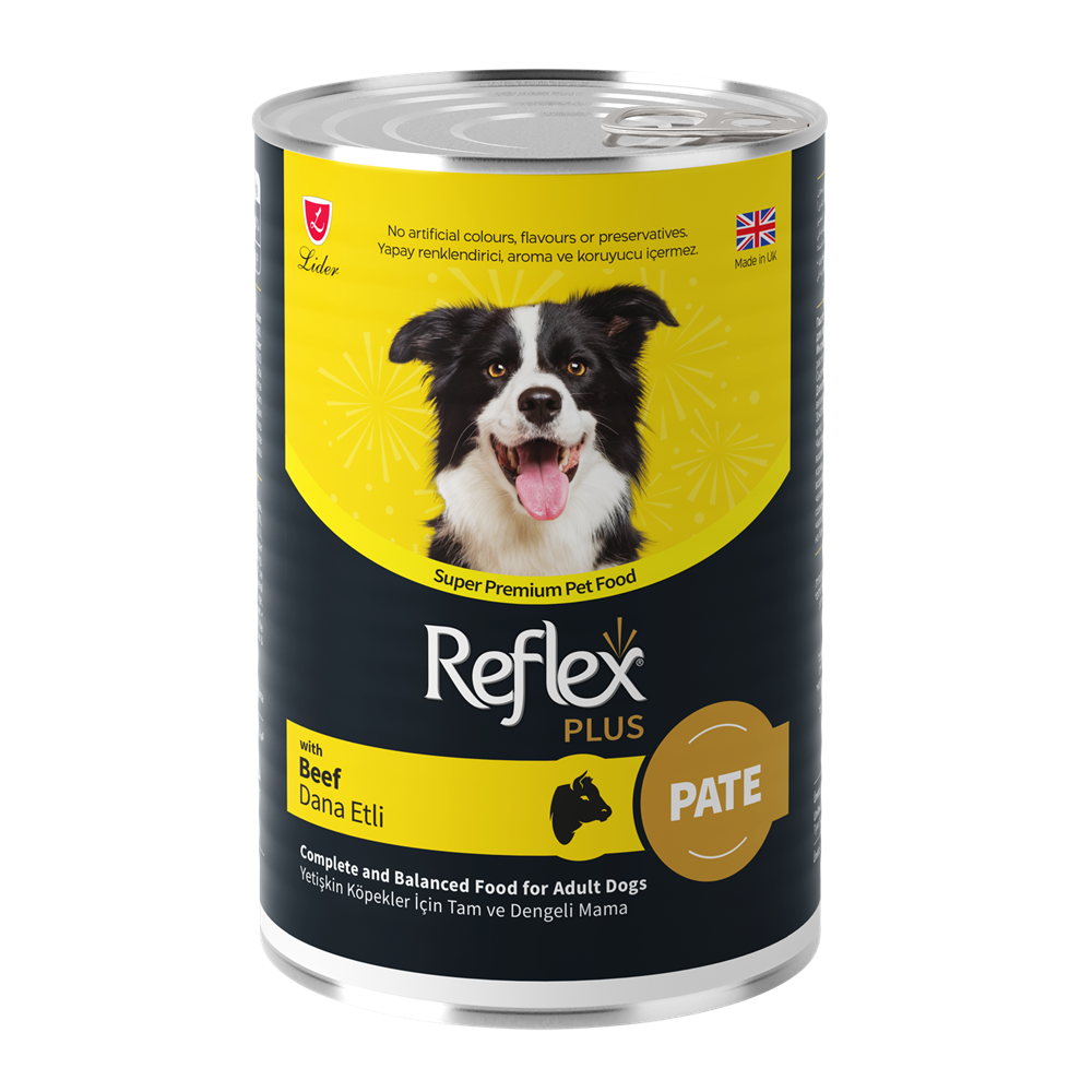 REFLEX PLUS KONSERVE PATE DANA ETLİ YETİŞKİN KÖPEK MAMASI 395 G