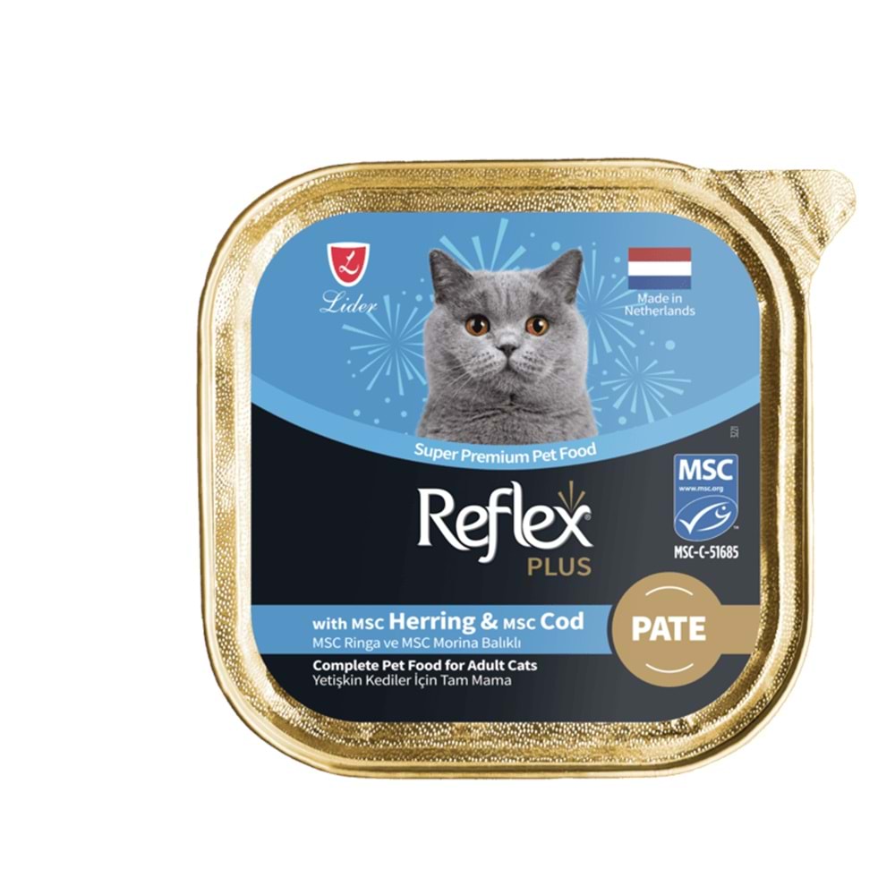 Reflex Plus Pate MSC Ringa ve MSC Morina Balıklı Yetişkin Kedi Maması 85 g