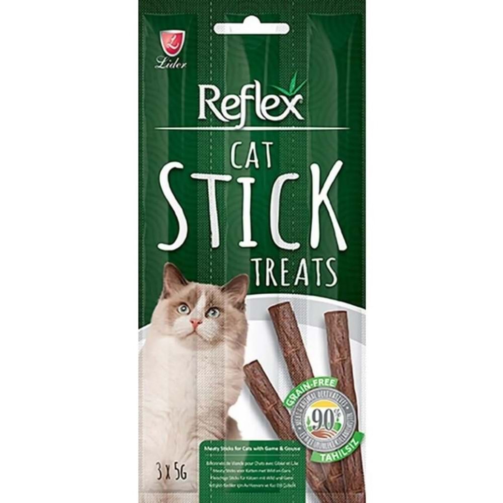 REFLEX PLUS KEDİ ÖDÜL STICKS AV HAYVANLI& KAZ 3*5 GR