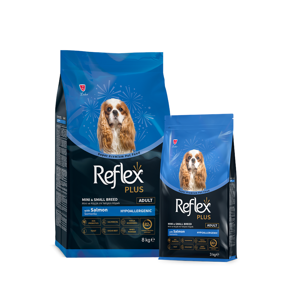 REFLEX PLUS SOMONLU MİNİ VE KÜÇÜK IRK YETİŞKİN KÖPEK MAMASI 3 KG