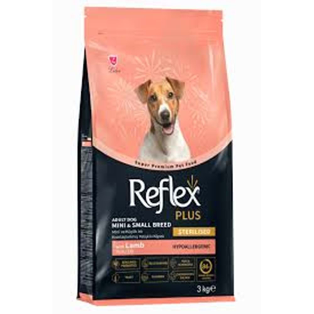 REFLEX PLUS KUZU ETLİ MİNİ VE KÜÇÜK IRK KISIRLAŞTIRILMIŞ YETİŞKİN KÖPEK MAMASI 3 KG
