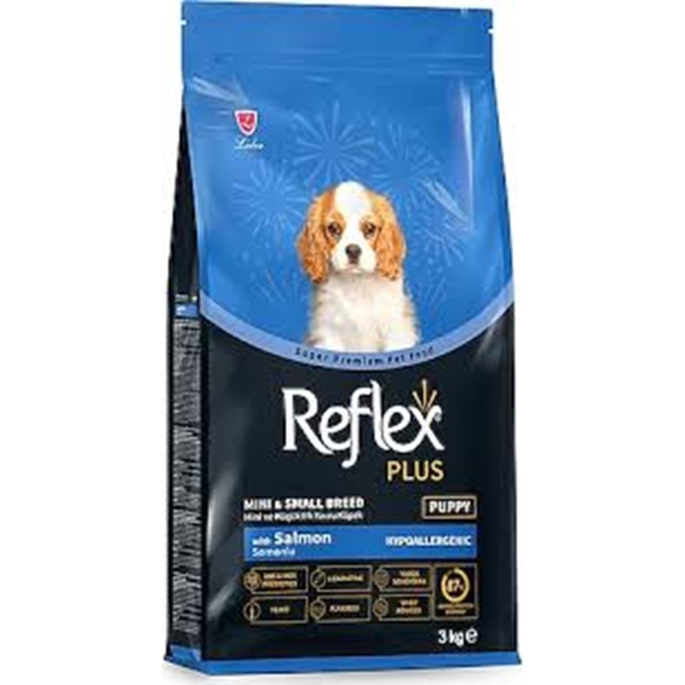REFLEX PLUS SOMONLU MİNİ VE KÜÇÜK IRK YAVRU KÖPEK MAMASI 3 KG
