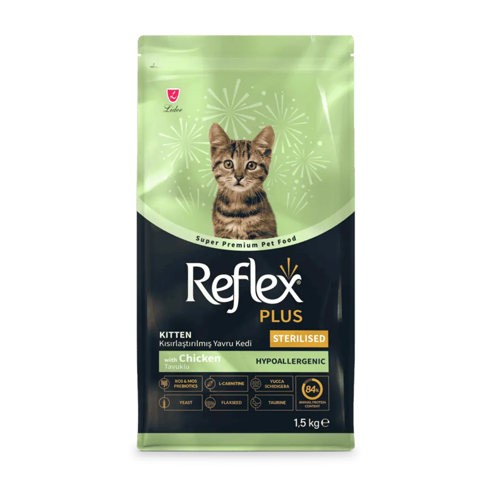 REFLEX PLUS TAVUKLU KISIRLAŞTIRILMIŞ YAVRU KEDİ MAMASI 1,5 KG