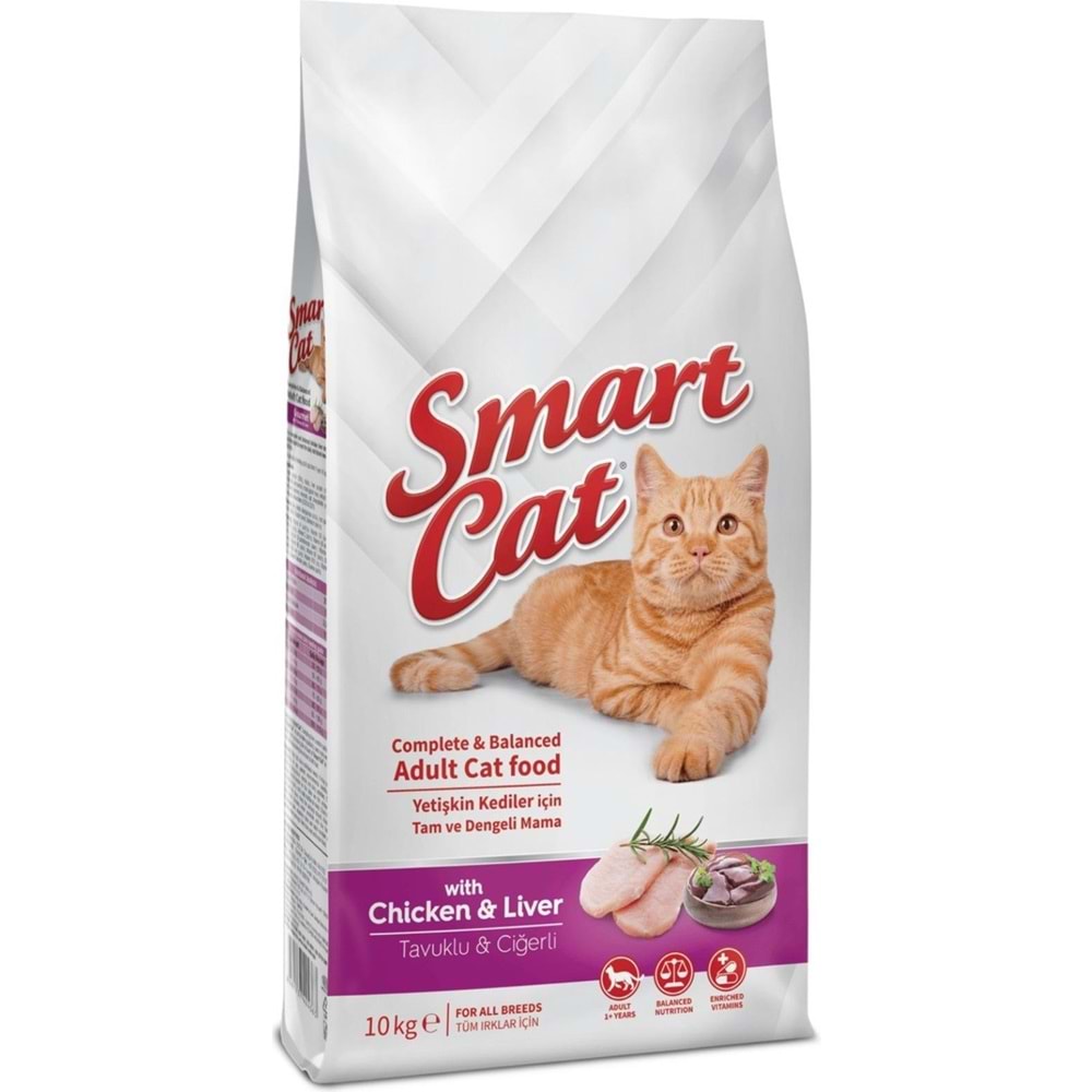 SMARTCAT TAVUKLU&CİĞERLİ YETİŞKİN KEDİ 10KG