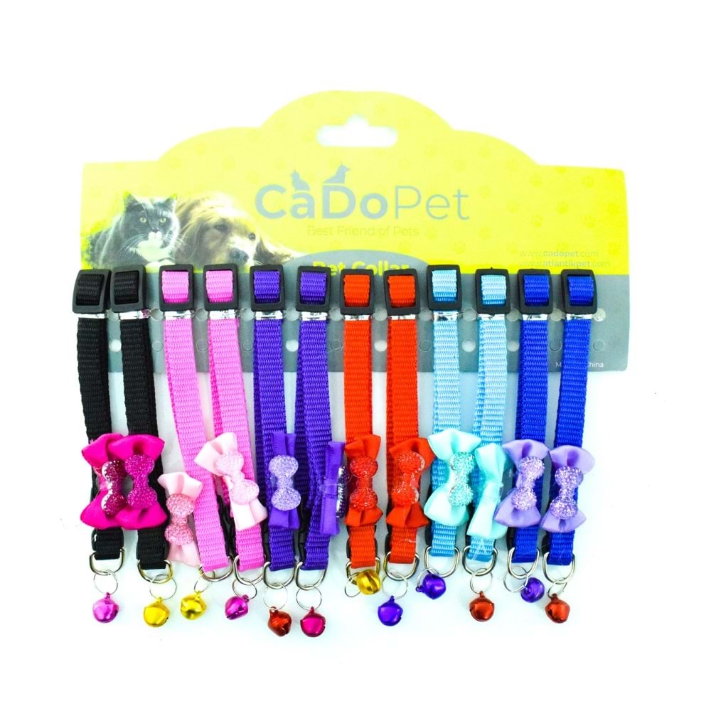 20-1-10 CADOPET 12 Lİ SET PAPYONLU BOYUN TASMA
