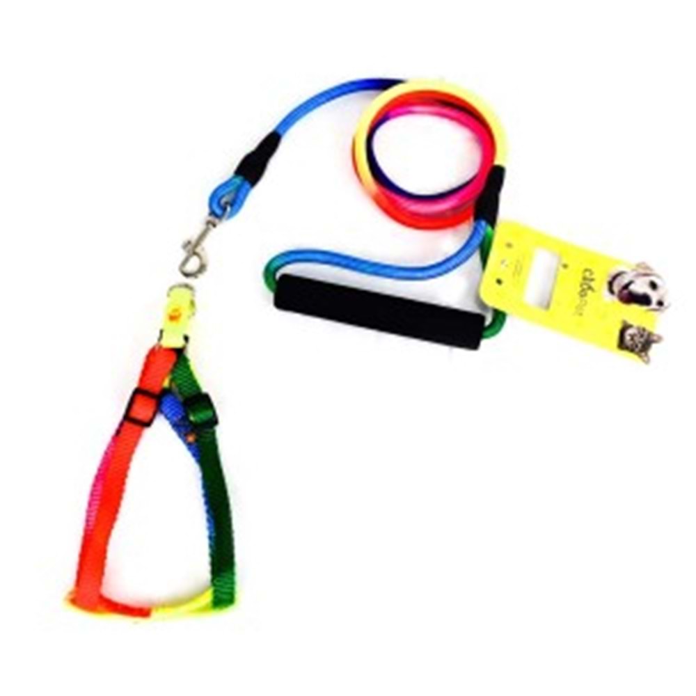 21-2-1 CADOPET 6 MM FİTİL GEZDİRMELİ GÖKKUŞAĞI BEL TASMA TAKIM